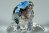 Vibrant Blue, Cyanotrichite on Cubic Fluorite - China #186005-1